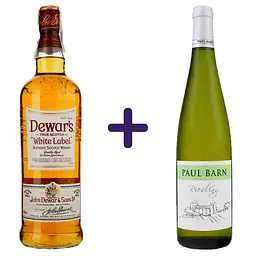 Набір: Віскі Dewar's White Label Blended Scotch Whisky 40% 1 л + Вино Paul Barn Riesling Landwein Rhein біле напівсолодке 0.75 л