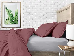 Комплект постільної білизни Cosas Blueberry CS3 Двоспальний вишня (Ranfors_Cherry_El140-Grey_180) - мініатюра 3