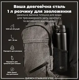 Пляшка для води металева ION8 1200 мл Stainless Steel Black (I8SS1000BLK) - мініатюра 6