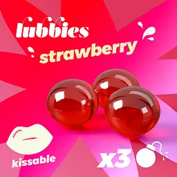 Масажні олійні кульки Crushious Lubbies Kissable полуниця 3 шт. - мініатюра 5