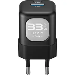 Зарядний пристрій Havit HV-UC230 GaN 33W USB-A+USB-C black (HV-UC230) - мініатюра 2