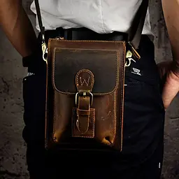 Чоловіча невелика сумка із міцної кінської шкіри Tiding 20х5х14.5 см sum0028366 - мініатюра 5