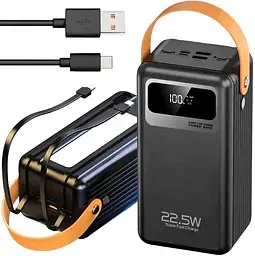 Повербанк WUW-TUGII Y106 Powerbank портативний акумулятор швидка зарядка 60 000 mAh LED-індикація Чорний - мініатюра 4