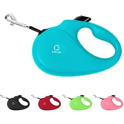 Повідець-рулетка Collar для собак, розмір M, 25 кг, 5 м, світловідбивна стрічка, блакитний
