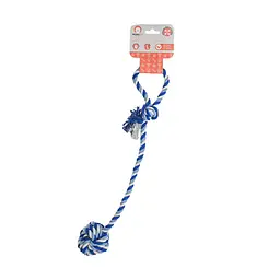 Іграшка для собак Misoko&Co Веревка з м'ячем blue 55х7 cm - мініатюра 2