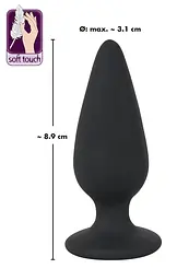 Анальна пробка Black Velvets Heavy Plug Medium чорна - мініатюра 4