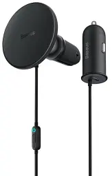Бездротовий автомобільний зарядний пристрій Baseus CW01 MagSafe Wireless Charging 15 W (+ АЗП USB 25W) C40141000111-01 Black - мініатюра 3