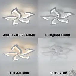 Керована світлодіодна люстра ELLA RGB 42+10 Вт 5F RC 600x95 мм Біла ESLLSE - мініатюра 3