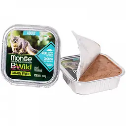 Вологий корм для котів Monge Cat Вwild Gr. Free Wet Adult тріска з овочами 100 г - мініатюра 4