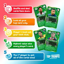 Настільна гра Winning Moves World Football Stars Top Trumps UK зелений - мініатюра 9