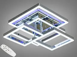 LED люстра стельова з диммерным пультом і підсвічуванням Diasha 7001HR LED 3color dimmer
