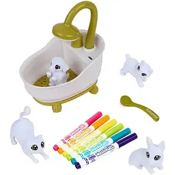 Набір для творчості Crayola Washimals Гламурні улюбленці з ванною,  4 тваринки та 6 фломастерів (74-7453) - мініатюра 2