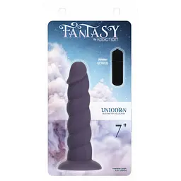 Фалоімітатор Addiction Fantasy Unicorn Dildo 7”, 17.8 см + віброкуля в подарунок - мініатюра 4