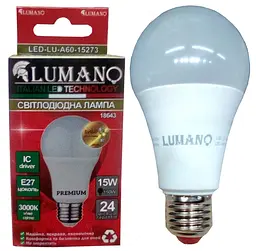 Лампа світлодіодна LED A60 15W E27 3000K 1350Lm TM LUMANO 