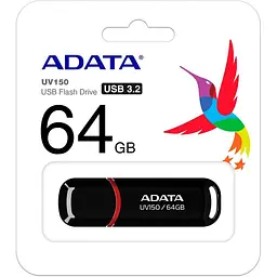 Флеш-накопичувач Adata Flash 128Gb USB 3.2 UV 150 Black (AUV150-128G-RBK) - мініатюра 3