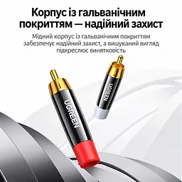 Аудіоштекери RCA під паяння UGREEN AV203 4 шт. тюльпани для складання та ремонту аудіокабелів розбірний корпус із різьбовим з’єднанням позолочені контакти TPU-хвостовик для захисту кабелю від перегину 2 білі та 2 червоні (60381) - мініатюра 5