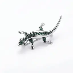 Серебряная брошь Ящерица (9506)