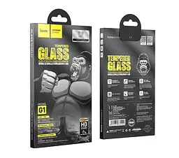 Захисне скло Hoco Flash attach full screen silk HD tempered glass for iP13 Pro Max ( G1 ) Black