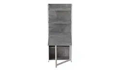 Стіл книжка з етажеркою Практик 2 Ferrum-decor 1555x640x990 Білий метал ДСП Бетон 16 мм (FRD-104638) - мініатюра 2