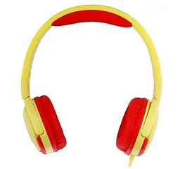 Дротові навушники накладні з мікрофоном XO EP47 3.5 mm 1.2 m Red-Yellow EM - мініатюра 2