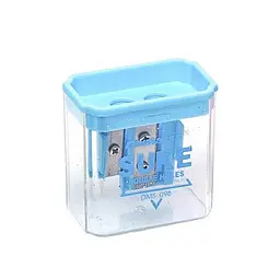 Подвійна точилка для олівців із контейнером Bambi DMS-096(Blue)