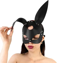Маска Art of Sex Bunny mask шкіряна зайчика чорна