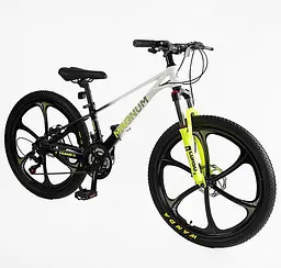 Велосипед Спортивний 24" MN-24637 Corso "MAGNUM", рама магнієва 11'', обладнання Shimano 21 швидкість, зібраний на 75% (6800077246370) - мініатюра 2