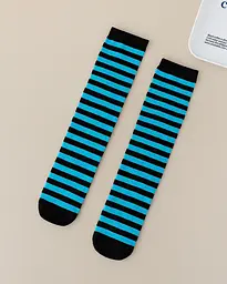 Шкарпетки дитячі у смужку чорно-блакитні 3-12 років One Size 4260