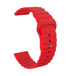 Ремінець BeWatch для Amazfit BIP/Bip Lite/Bip U/Pro/Mini/GTS/GTS 2 (E)/GTR 42мм силіконовий 20 мм Wave Червоний (1010704) - мініатюра 2