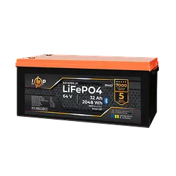 Акумулятор LP LiFePO4 64V - 32 Ah (2048Wh) (BMS 64A/32А) пластик Smart BT - мініатюра 3