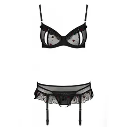 Сексуальний комплект із поясом для панчох Passion LOVELIA Set black L/XL - мініатюра 5