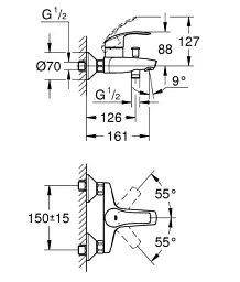 Набір змішувачів для ванної кімнати Grohe Eurosmart з душовою системою Tempesta 3в1 30412 - мініатюра 7