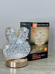 Дитяча LED-лампа нічник Bunny PC-8206 акумуляторна декоративна з кришталевим ефектом і сенсорним керуванням 3 режими - мініатюра 7
