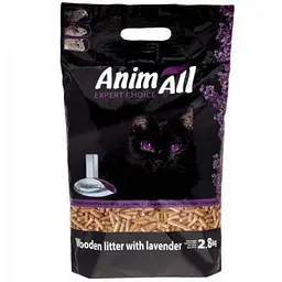 Деревний наповнювач AnimAll для котів з ароматом лаванди 2.8 кг (39866)