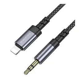 Аудіо кабель Borofone BL24 Graceful Lightning-AUX 3.5мм 1 м Metal Grey (36880_3609466) - мініатюра 4