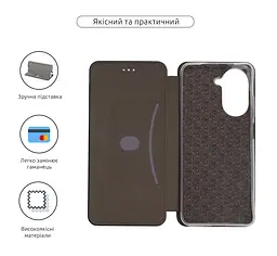 Чехол-книжка для Xiaomi Redmi A5 4G (GL) Poco C71 4G, G-Case, черный, кожаный чехол-книжка из экокожи (PU) и TPU, с магнитом, с подставкой и вместительным кардхолдером, противоударный, защита всего корпуса, ArmorStandart (ARM84708) - мініатюра 3