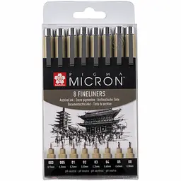 Набір лінерів Pigma Micron 8 шт Чорний Sakura