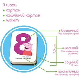 Набір магнітів Magdum Свинка Пеппа Математика (МЕ 5031-11) - мініатюра 3