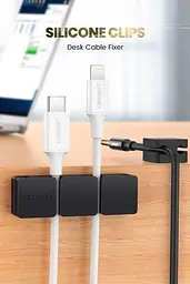 Органайзер для кабеля Ugreen Cable Holder Clips Black (LP208) - мініатюра 4