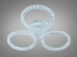 Стельова LED люстра кільця Diasha MX4770 біла 65 Вт три кільця акрил без пульта до