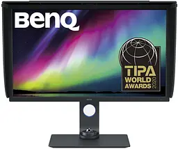 TFT 32" BenQ SW321C, IPS, 4K, 99% Adobe RGB, HDMI, DP, USB Type-C, USB хаб, Card Reader, сірий