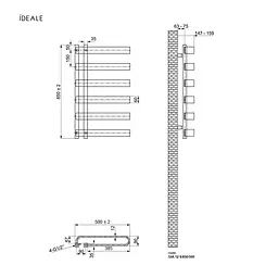 Рушникосушка дизайнерська Ideale Gia 11 6/850/500 антрацит, Антрацит - мініатюра 3