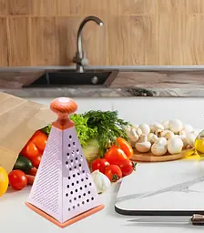 Терка для овочів і фруктів 4-стороння з нержавіючої сталі 22.5 см, Kitchen Master Сріблястий 81741 - мініатюра 1