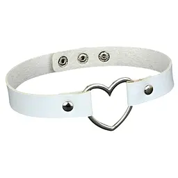 Чокер із серцем у стилі BDSM шкіряний One size K0595-3