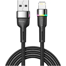 Дата кабель USB 2.0 AM to Lightning 2.0m 2.4A LED black Essager (EXCL-XCDA01)