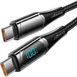 Кабель Essager USB Type-C to Type-C 100W з дисплеєм швидка зарядка 20V 5A