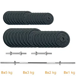 Набір штанга + гантелі металеві Newt Home Gym Set-H NE-M-H-SET-95 95 кг - мініатюра 2