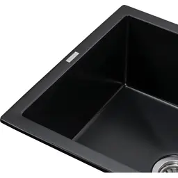 Мийка кухонна GRANADO NAVIA black shine з сифоном (775*495mm.) (gr3801) - мініатюра 3
