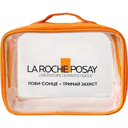 Набір La Roche-Posay: сонцезахисний флюїд захист від UVB і UVA SPF50+ 15 мл + бальзам Cicaplast Baume B5+ для шкіри обличчя та тіла 15 мл + крем-гель Lipikar Syndet АР+ для сухої шкіри 15 мл + косметичка - мініатюра 6