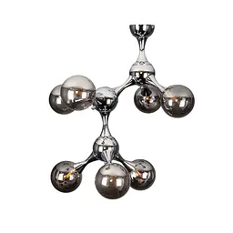 Люстра стельова Levistella 7529817-7 CR+BK, 7 плафонов, G9, хромований метал, чорне скло, сучасний стиль